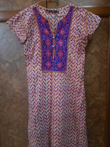 Embroidered Print Casual Dress