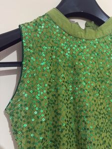 Green Sequin Evening Dress