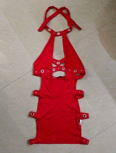 Red Halter cosplay lingerie dress