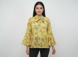 Floral Print Yellow Top