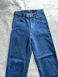 Straight Fit Raw Hem Denim