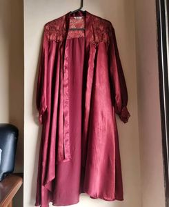 Elegant Maroon Silk Robe