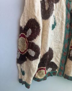 Vintage Floral Knit Cardigan