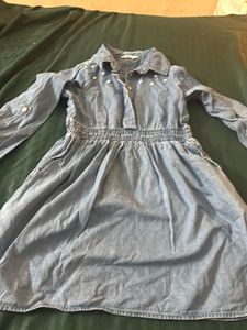 Denim Dress With Beautiful Pearl Work
