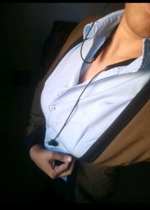 Fitted Light Blue 3/4 Sleeve Blouse