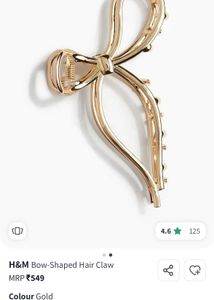 H&amp;M Gold Bow Hair Clip