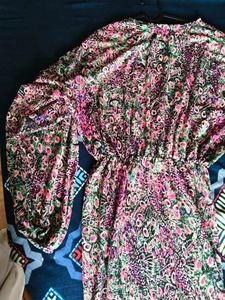 Zara Trafaluc Floral slightly glittered dress