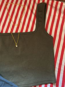 OLIVE GREEN RIBBED TANK TOP
