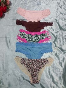 Bundle of 5 Imported Women's Silk Panties