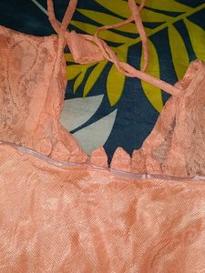 Peach Lace Kurti