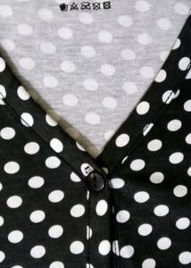 Polka Dot Black  Short Nightdress
