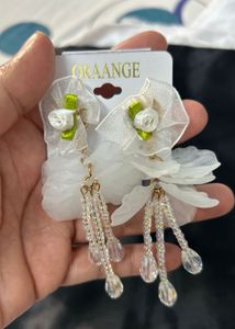 brand new Floral Drop Earrings - Elegant White