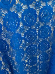 Cobalt Blue Floral Lace Fabric