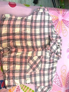 Pink Plaid Button-Up