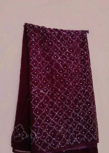 Maroon Embroidered Saree