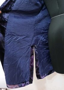 Purple Floral Velvet Coat