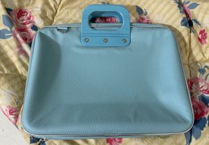 Powder Blue Laptop Bag With Detachable Sling
