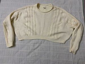 Cream Knit Cropped Sweater