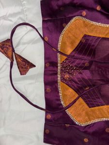 Purple Readymade Saree Blouse