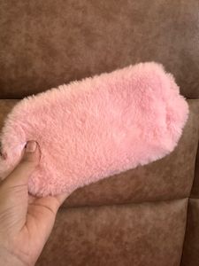 Cute Utility Pouch - Pink Faux Fur