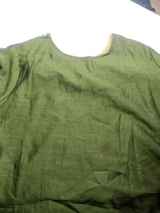 Embroidered Olive Green Kurti