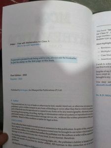 RD Sharma For Class 10 With MCQ Book