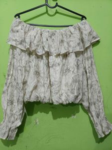 Off-Shoulder Floral Print Top