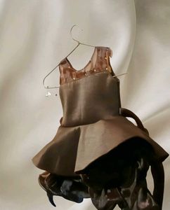 Brown Party Dress | Girls Frocks