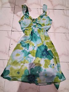 Floral Deep Neck Dress