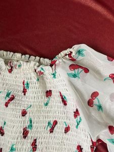Cherry Print Crop Top