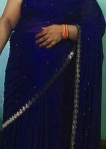 Cotten Blend Nevy Blue Saree
