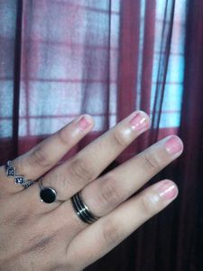 Quartz Crystals Bracelet &amp; 3 Black Silver Rings