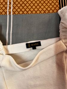 White Bishop Sleeves Crepe Top