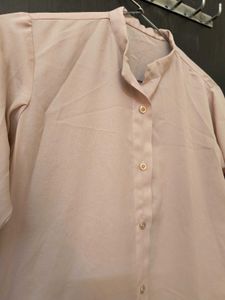 Blush Pink Button-Down Blouse
