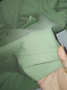 Cute Green Collared Crop Top