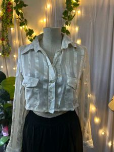 Striped Sheer Blouse