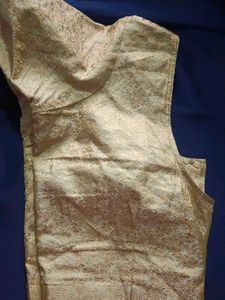 White Blouse Golden Zari Design