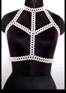 Handmade Pearl Body Chain / Harness Top है