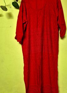 Red Embroidery Kurta