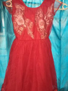 Red Floral Party Dress