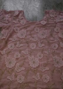 Pink Floral Dress Material