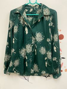 Dark Green beige shirt