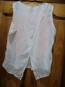 White Colour Top With Embroidery