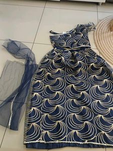 Navy &amp; Gold Abstract Two-Piece Set