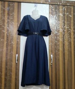 Elegant Navy Blue Midi Dress