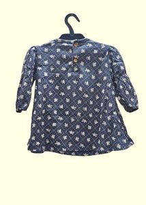 Cute Girl&#39;s Floral Print Top