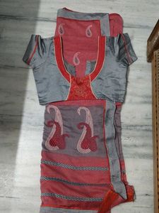 Brick Red Saree