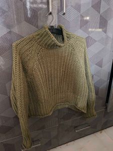Stylish Green Knit Sweater