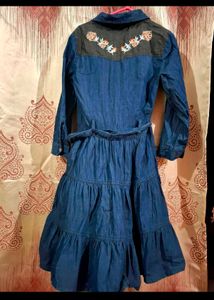 Denim Embroidered Dress