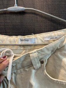 Bershka Ripped Wide Leg Jeans